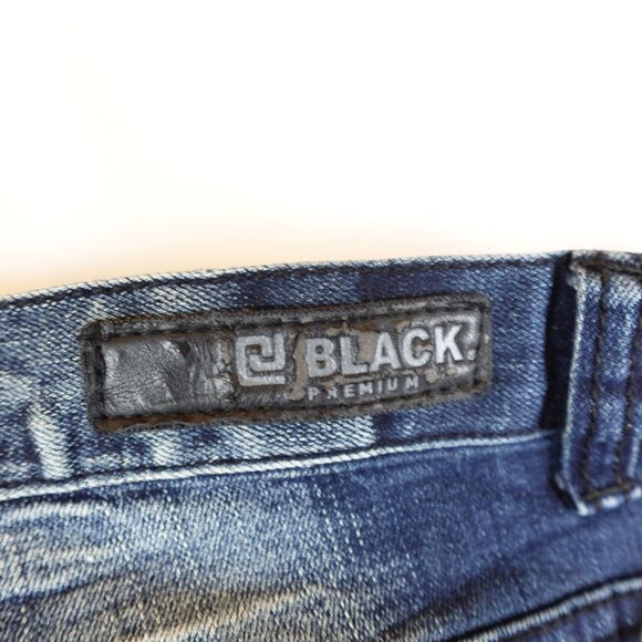 CJ Black Premium Jeans Mens 38x32 Skinny Flex Distressed Zippered Leg Biker - Picture 5 of 15